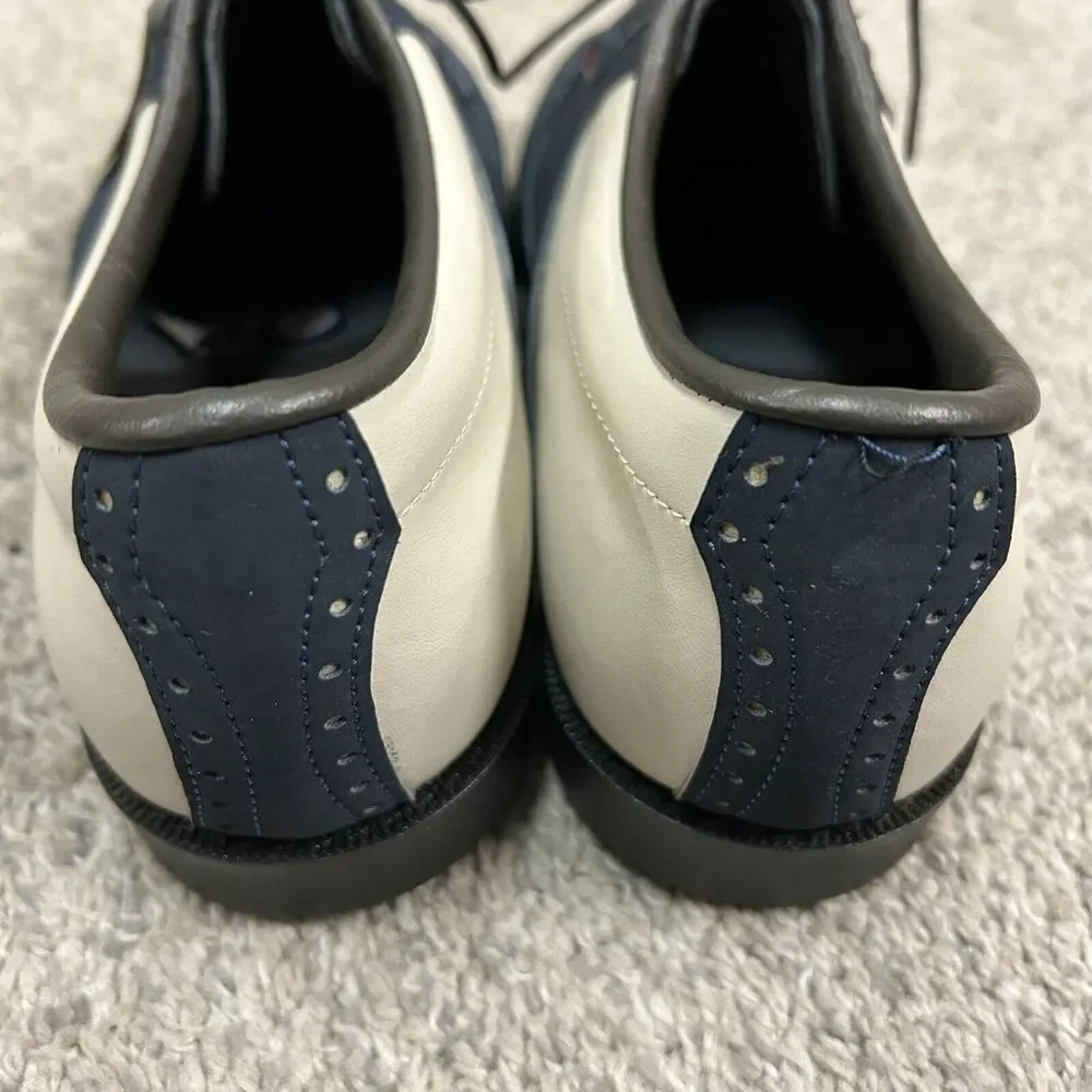 Honma Men's Golf Shoes‎ Metal Spikes Mens 7.5 US 25 Japan White Blue New Defects